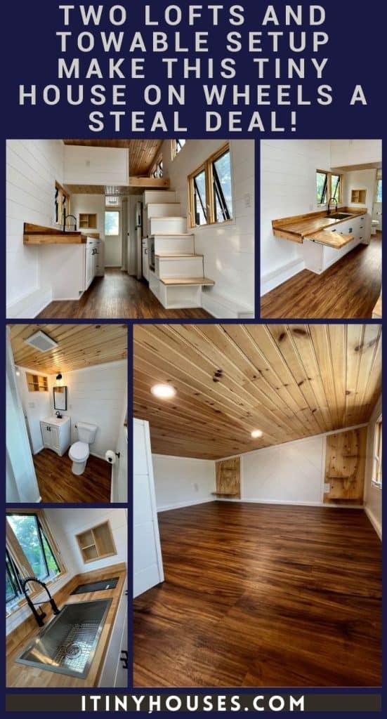 Two Lofts and Towable Setup Make This Tiny House on Wheels a Steal Deal! PIN (1)
