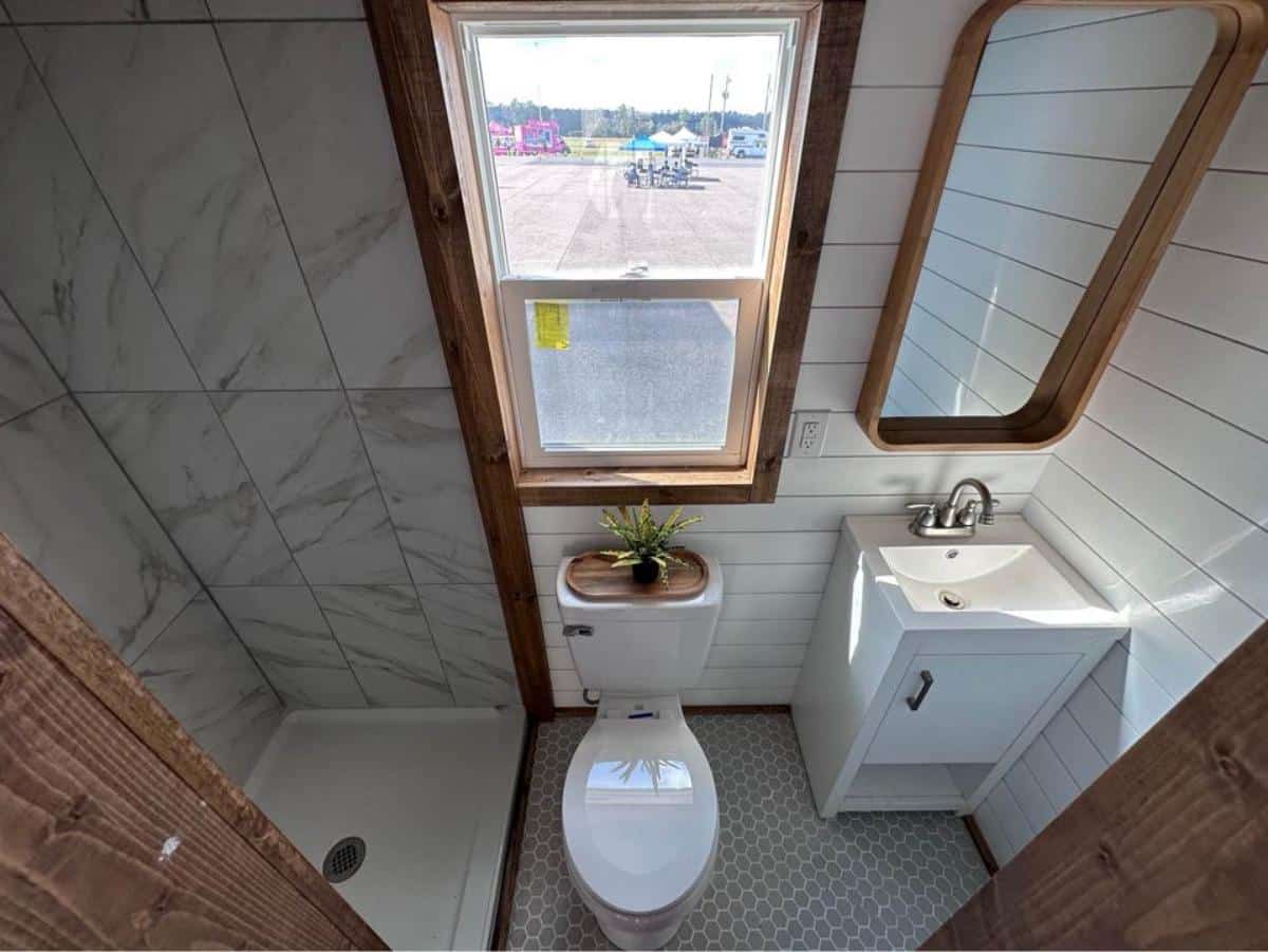 standard toilet in bathoom