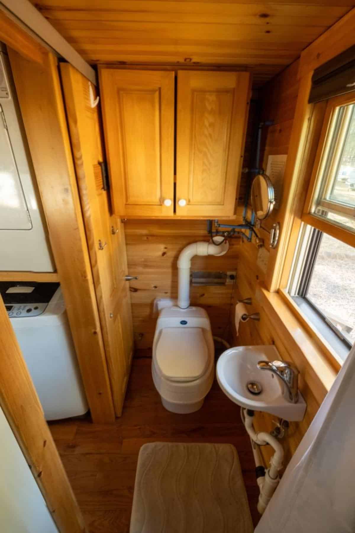standard fittings in the bathroom with composting toilet