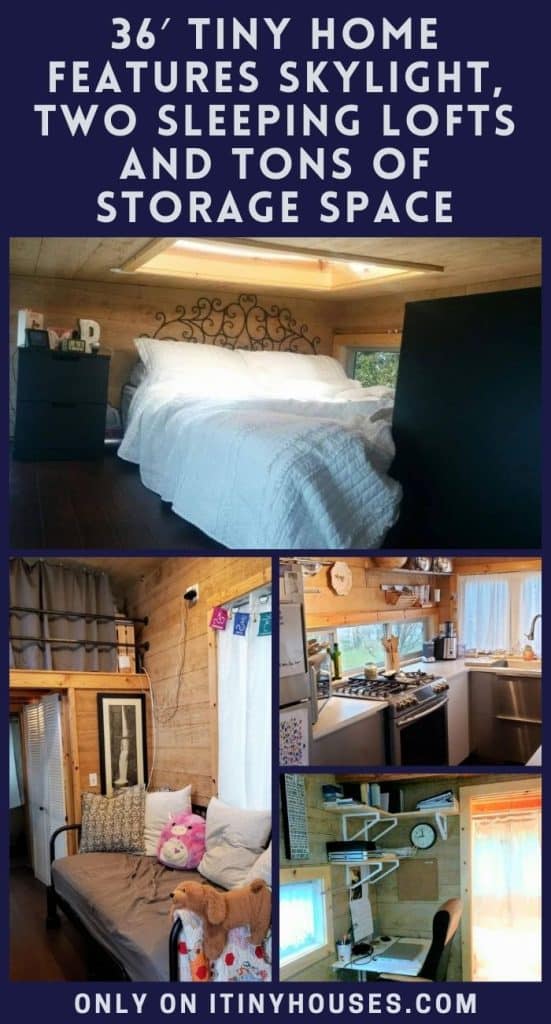 36′ Tiny Home Features Skylight, Two Sleeping Lofts and Tons of Storage Space PIN (2)