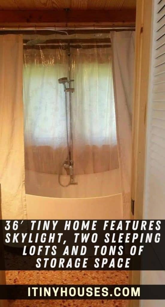36′ Tiny Home Features Skylight, Two Sleeping Lofts and Tons of Storage Space PIN (3)