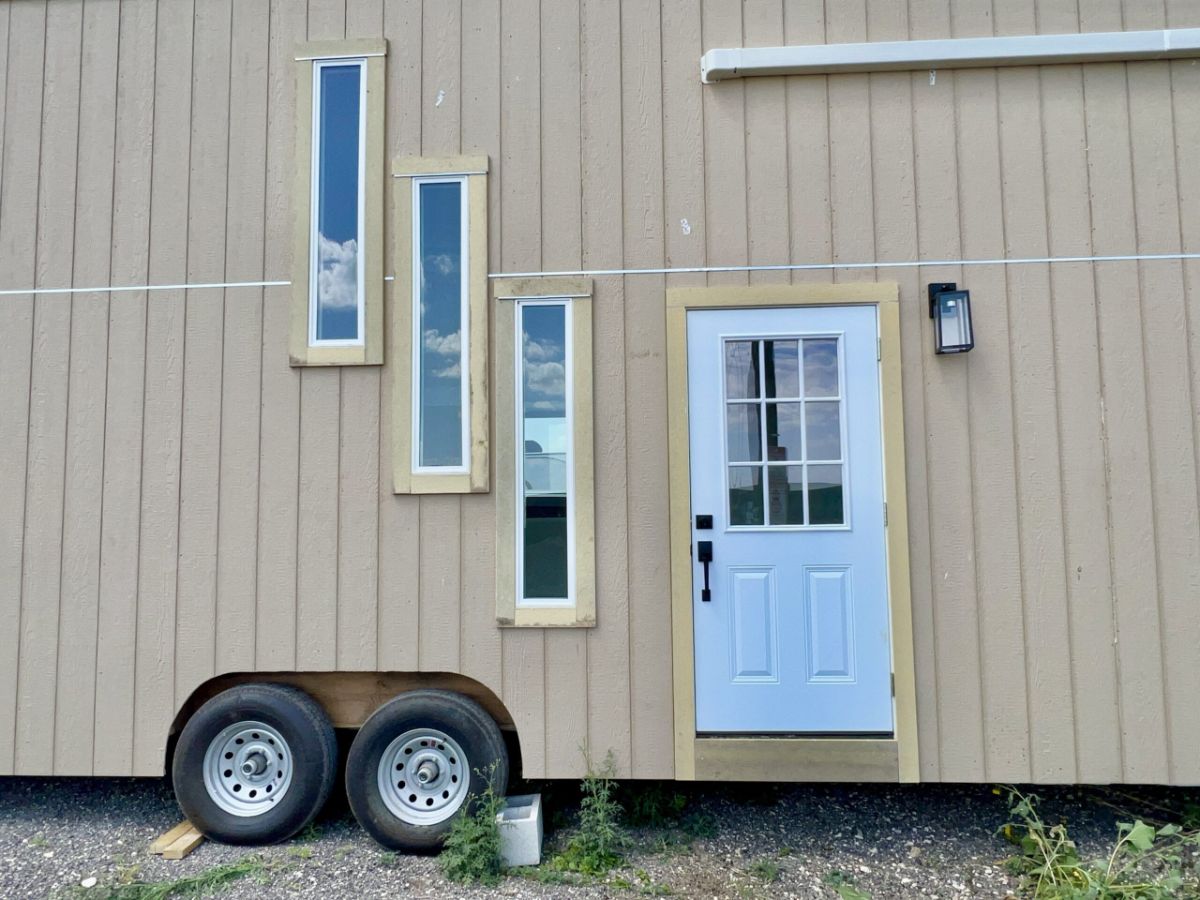 main entrance view of affordable tiny home
