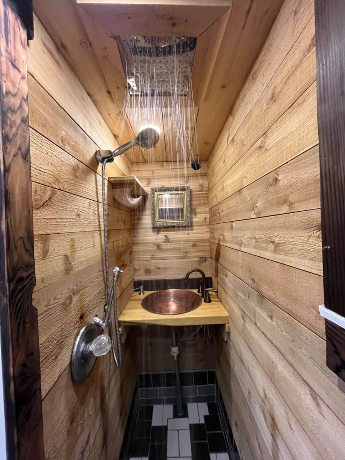 stunning and stylish with standard fittings bathroom of mobile tiny home