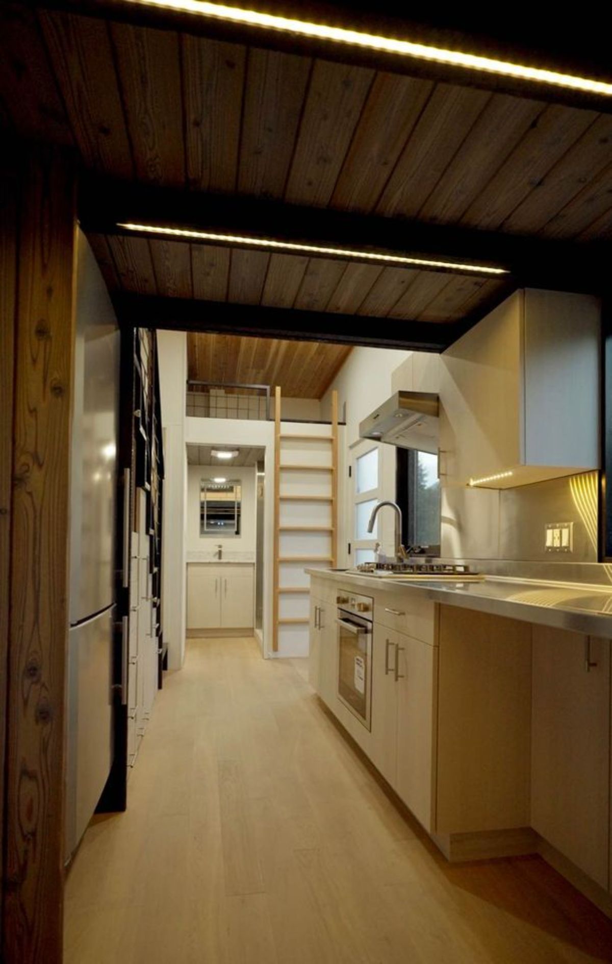 wooden interiors of premium tiny home