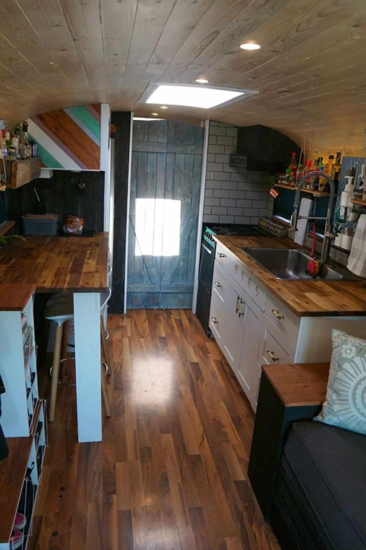 double galley kitchen area