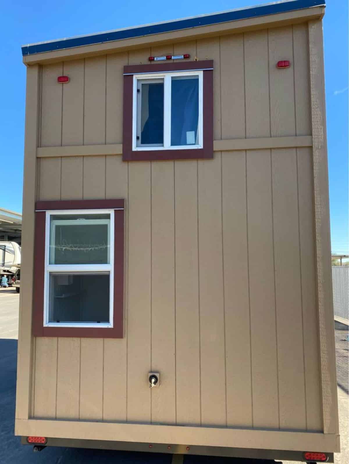 side view of fully furnished tiny home
