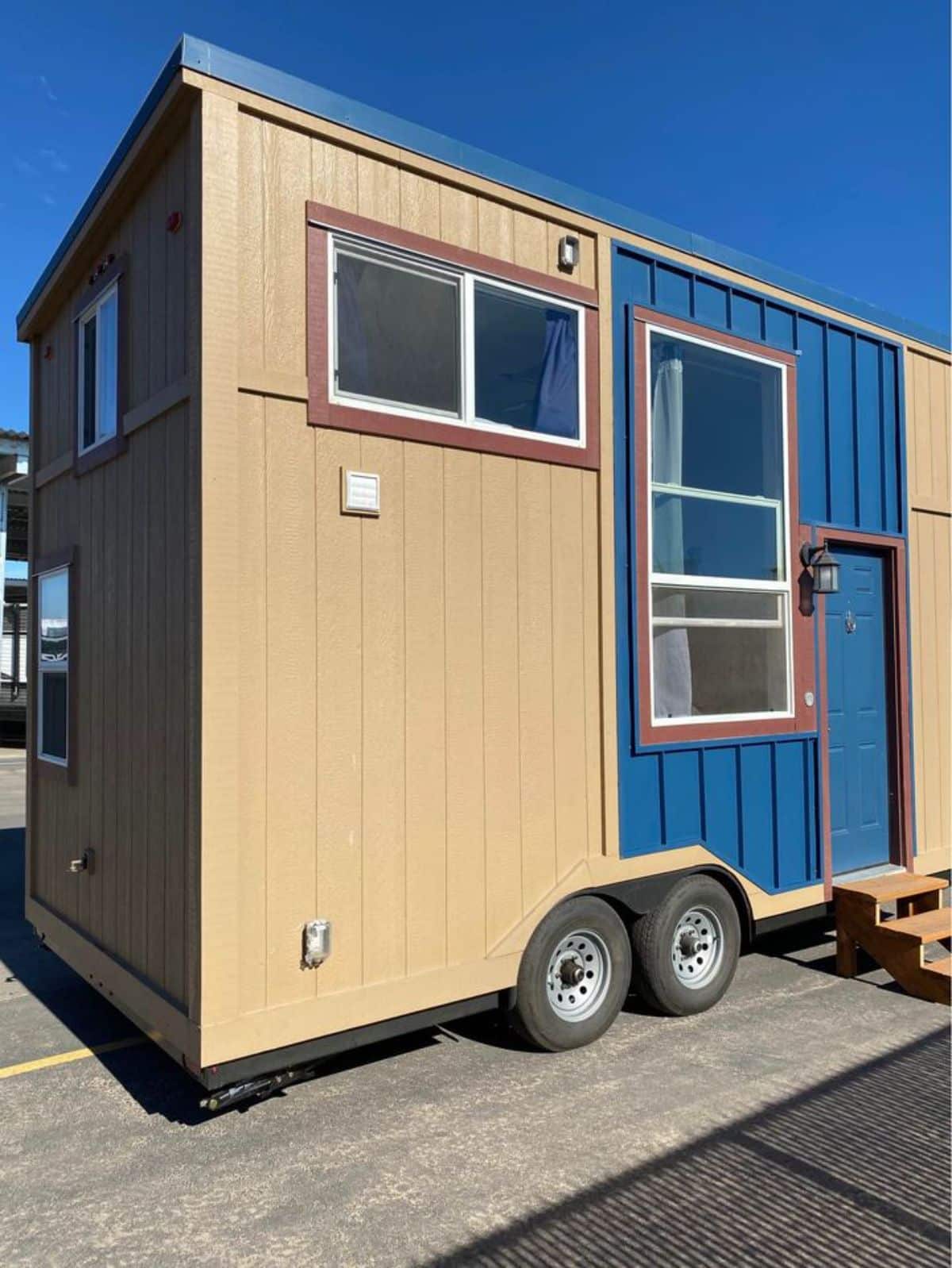 front side view of fully furnished tiny home