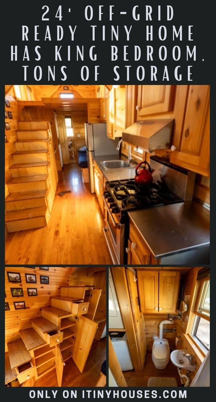 24' Off-Grid Ready Tiny Home Has King Bedroom, Tons Of Storage - Tiny ...